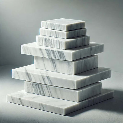 Bomboniera personalizzata in marmo e legno. Nome del bambino, data del battesimo.