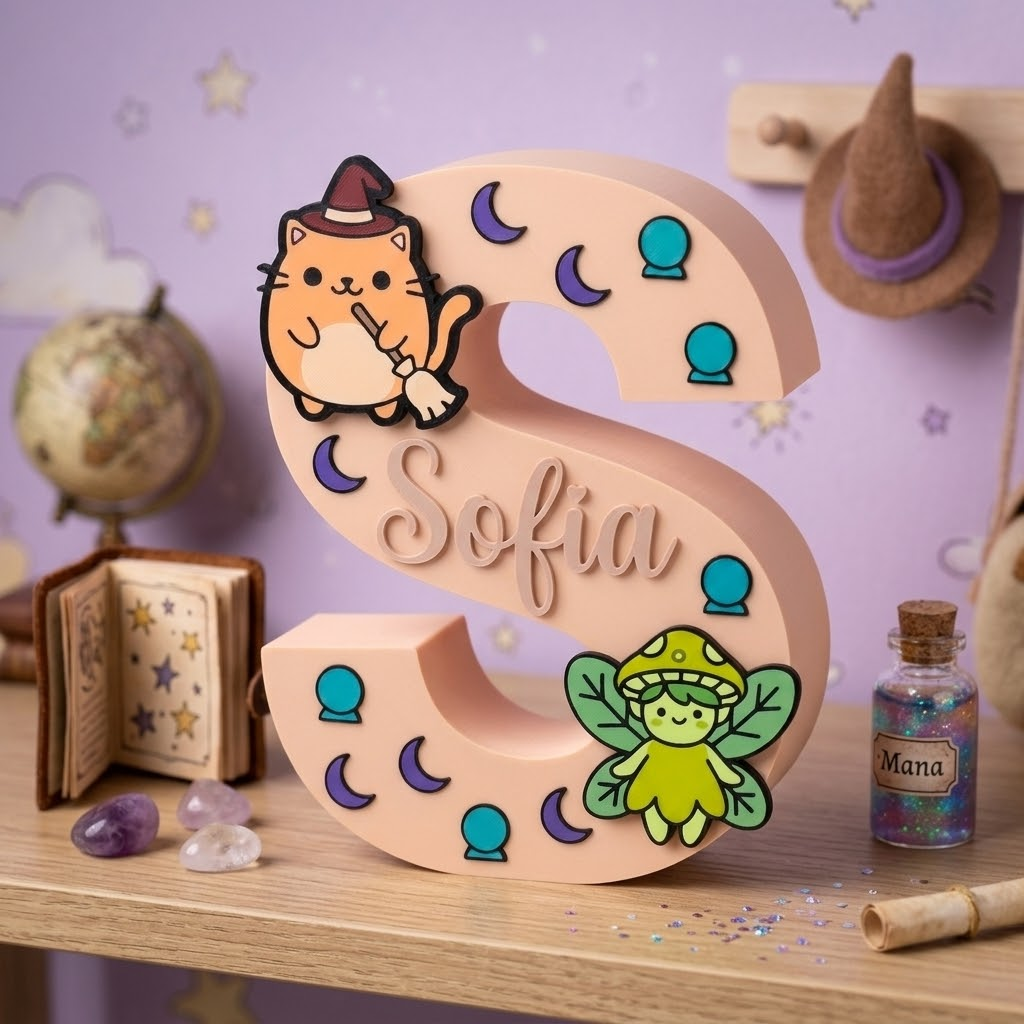 Lettera Decorativa Magia e Fantasia Personalizzata con Nome