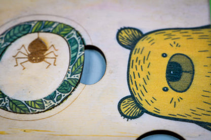 Puzzle personalizzato degli animali, con nome del bambino che fa parte del puzzle stesso.