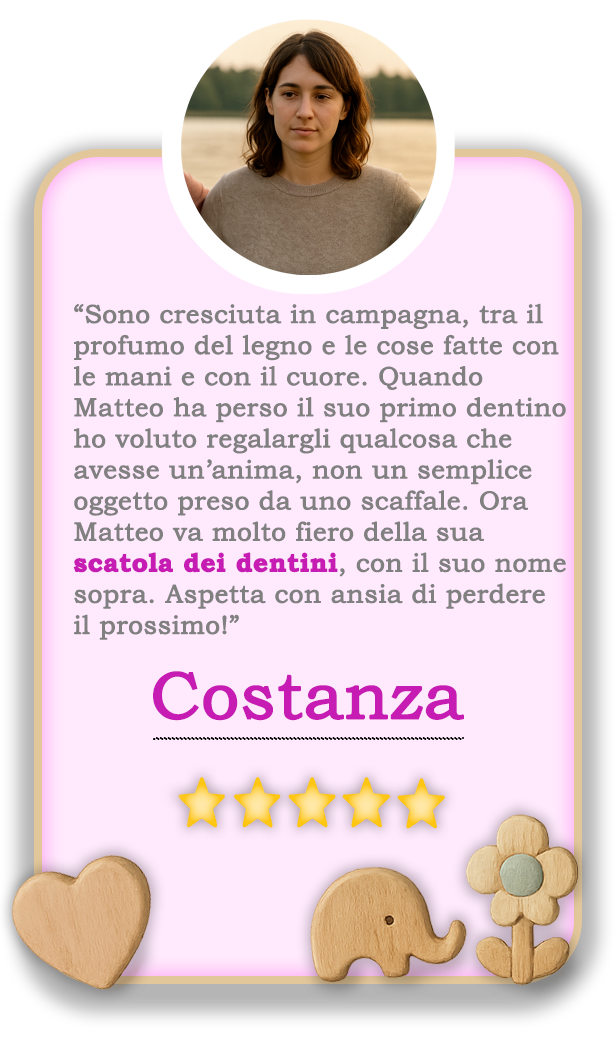 Recensione di Costanza relativa alla scatola dei dentini di Bimbi Unici
