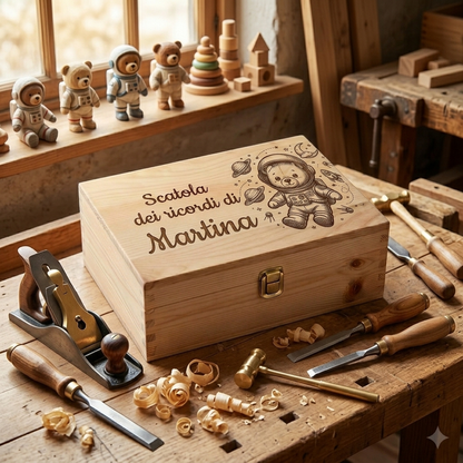 Scatola dei Ricordi Personalizzata in Legno | Idea Regalo Nascita