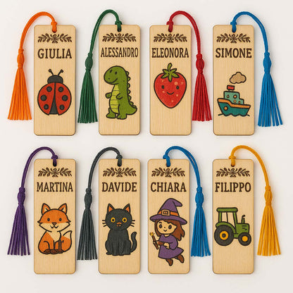 Segnalibri artigianali personalizzati in legno e colorati a mano