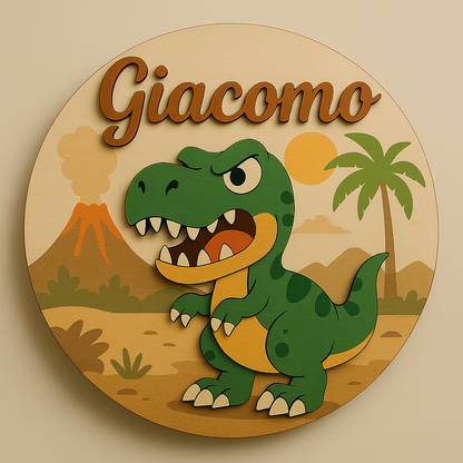 Elemento decorativo personalizzato in legno adatto alla cameretta di un bambino