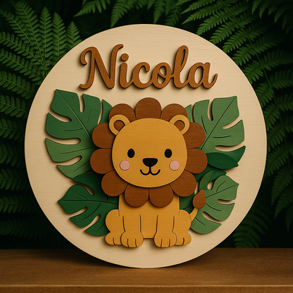 Elemento decorativo personalizzato in legno adatto alla cameretta di un bambino