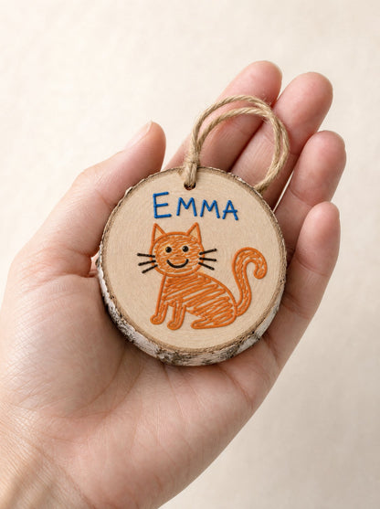 Una fetta piccola con il gatto di Emma appoggiata nel palmo di una mano adulta