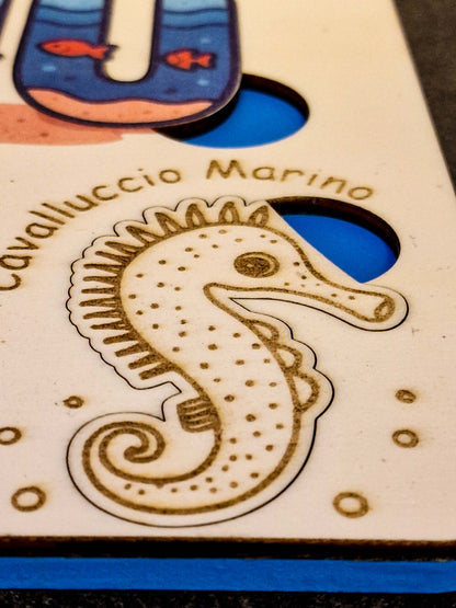 Puzzle per bambini a tema spiaggia.