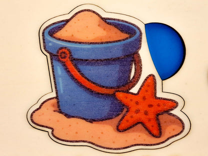 Puzzle per bambini a tema spiaggia.